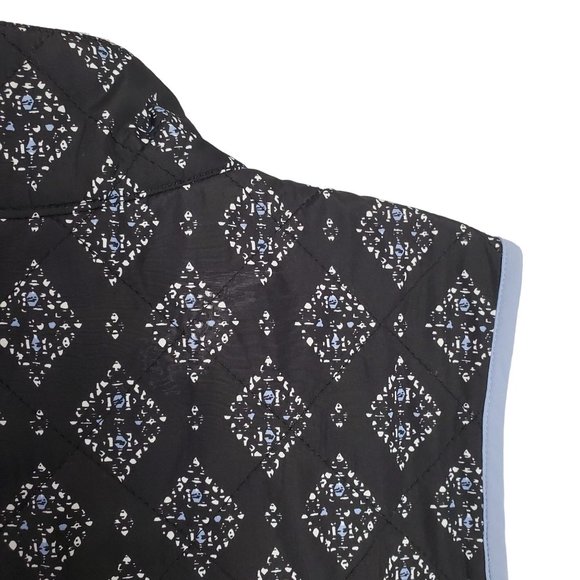 Bit & Bridle Womens Size M Vest Quilted Reversible Shaped Fit Pockets Blue Black - Picture 10 of 10